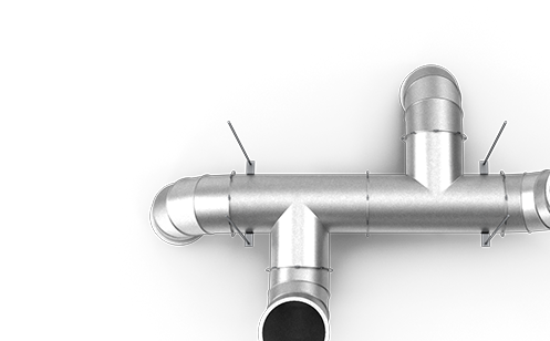 Air For All Lüftungsrohr - Lüftungssysteme Beispielbild zu innovativen Partner für Reinraumsysteme und Lüftungssysteme. Ein Lüftungsrohr auf transparenten Hintergrund.